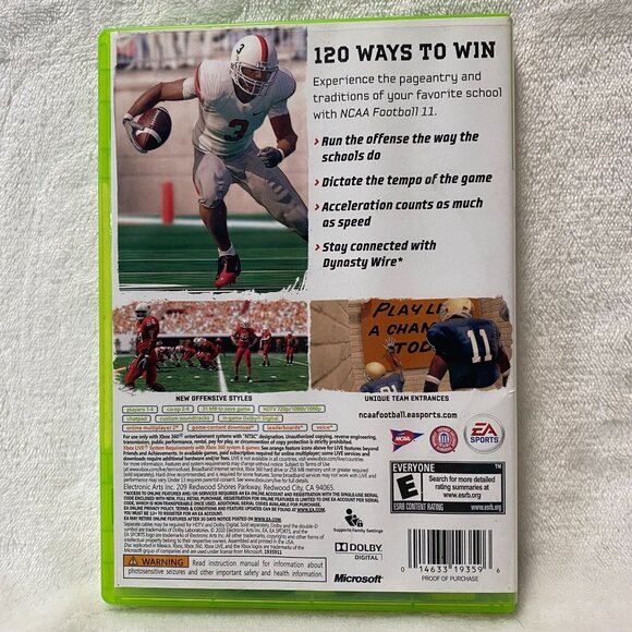 NCAA Football 11 College (Microsoft Xbox 360,2010) CIB Tested - Picture 3 of 3